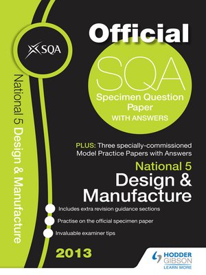 cover image of SQA Specimen Paper 2013 National 5 Design and Manufacture and Model Papers